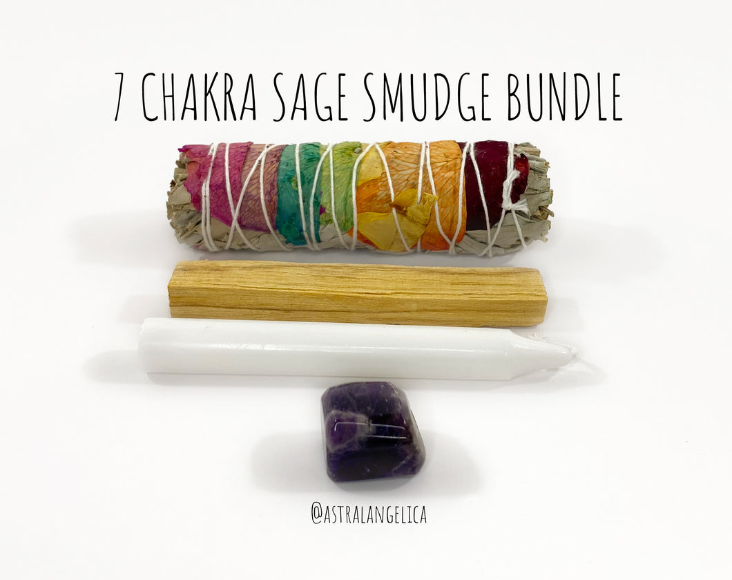 7 CHAKRA SAGE SMUDGE BUNDLE